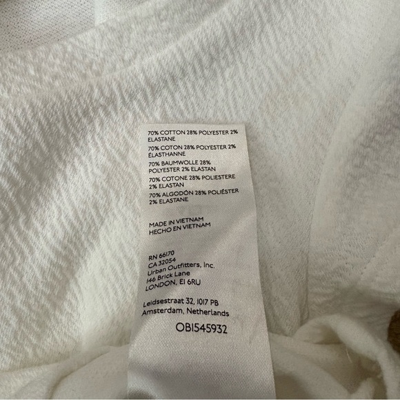 Anthropologie Scoop Neck Rushed White Crop Top Size Small New With Tag - Picture 5 of 8